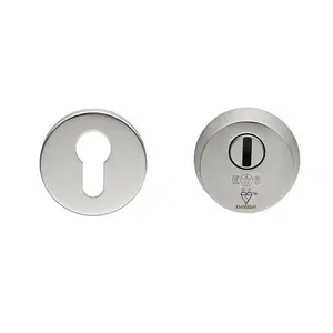 4 Star Security Escutcheons Set Suits BS Euro Cylinder Locks Satin Steel