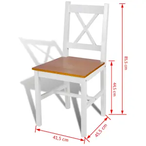 Berkfield Dining Chairs 2 pcs White Pinewood