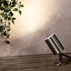 Litecraft Kenn Stainless Steel 1 Lamp Outdoor Spike Light