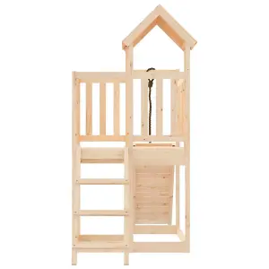 Berkfield Playhouse with Climbing Wall Solid Wood Pine