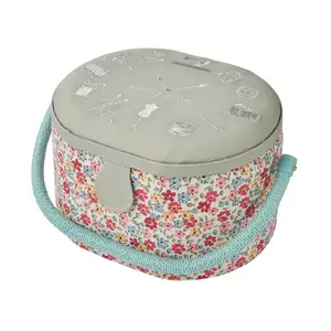 Medium Oval Sewing Box Sewing O'Clock Floral 20x24.5x15cm Sewing Online GA1124M