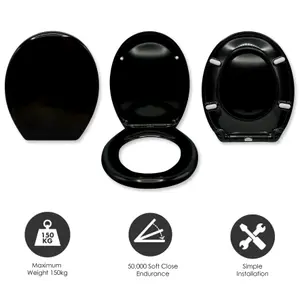 AQUALONA Duroplast Toilet Seat - with Soft Close and One Button Quick Release