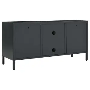 Berkfield TV Cabinet Anthracite 105x35x52 cm Steel and Glass