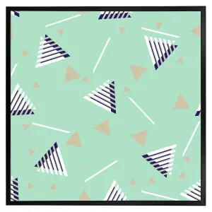 Geometric triangle stripes (Picutre Frame) / 16x16" / White