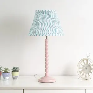 ValueLights Riza Small Green Arrow Gathered Fabric Pleated Tapered Lampshade Easy Fit Light Shade - LED Bulb Included