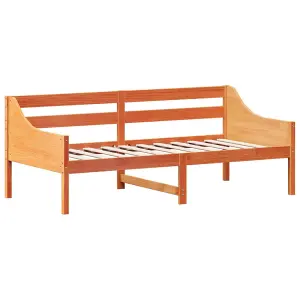 Berkfield Day Bed without Mattress Wax Brown 75x190 cm Small Single Solid Wood Pine