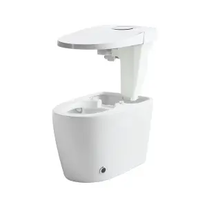 Smart Bidet Toilet for Bathrooms with Inner Tank, Touch Sensor, Auto Flush, Adjustable Seat Temperature, Auto Open/Close Lid