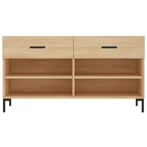 Berkfield Shoe Bench Sonoma Oak 102x35x55 cm Engineered Wood