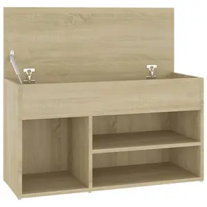 Berkfield Shoe Bench Sonoma Oak 80x30x45 cm Engineered Wood