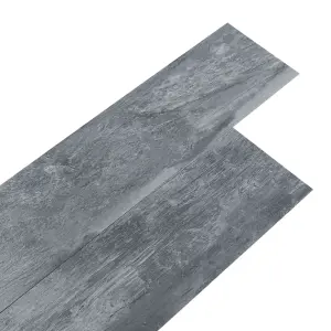 Set of 36 Dark Grey Rustic Style Wood Effect Plank Self Adhesive PVC Flooring Covering 5m²