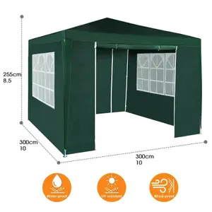 MCC Direct 3x3 Event Gazebo Green with Sides