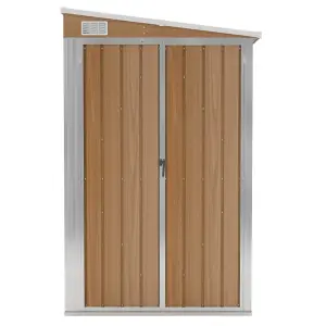 Berkfield Wall-mounted Garden Shed Brown 118x288x178 cm Galvanised Steel