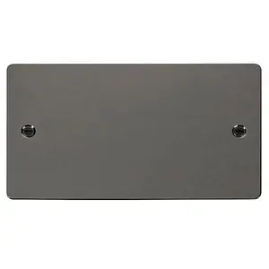 Flat Plate Black Nickel 2 Gang Blank Plate - SE Home