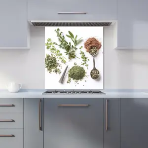 Spice and Herb Medley Premium Glass Kitchen Splashback W600mm x H600mm