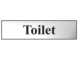 Elegant Polished Chrome Toilet Sign 200 x 50mm