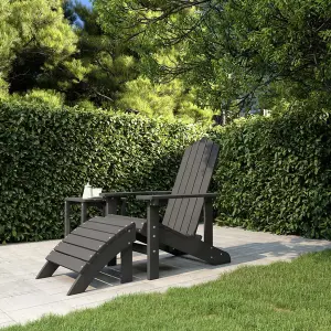 Berkfield Garden Adirondack Chair with Footstool HDPE Anthracite