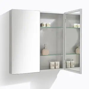 Marvel Bathroom Double Mirrored Wall Cabinet (H)703mm (W)600mm