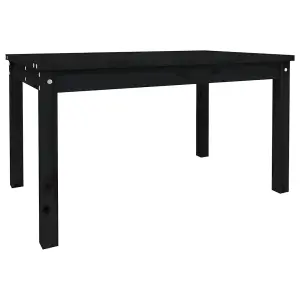 Berkfield Garden Table Black 82.5x50.5x45 cm Solid Wood Pine