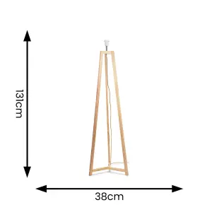 ValueLights Lottie Natural Wood Tripod Floor Lamp Base