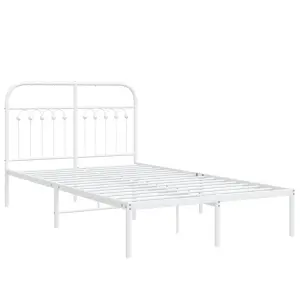 Berkfield Metal Bed Frame without Mattress with Headboard White 120x200cm