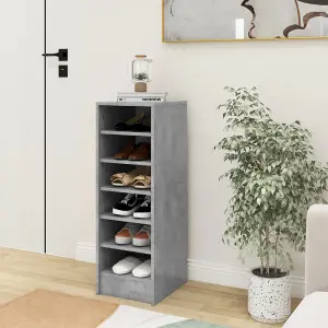 Berkfield Shoe Cabinet Concrete Grey 31.5x35x90 cm Engineered Wood