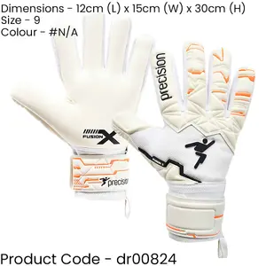 Size 9 Professional JUNIOR Goal Keeping Gloves - Negative Contact WHITE Keeper