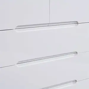 Manhattan High Gloss Chest Of 5 Drawers In White