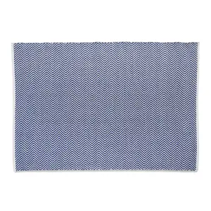 Woven Indoor Outdoor Washable Herringbone Reversible Rug Navy - 160cm x 230cm