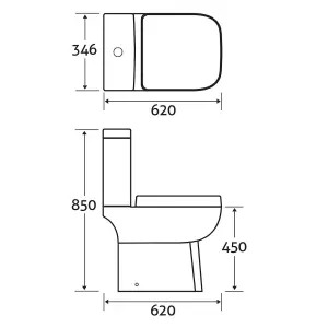 Astral Comfort Height Close Coupled Toilet with Soft Close Seat & Cistern