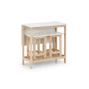 Compact Wooden Bar Set (Table + 2 Stools)