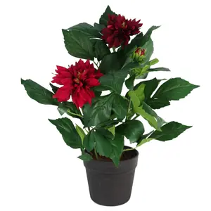 50cm Artificial Dhalia Plant Red