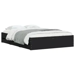 Berkfield Bed Frame with Drawers without Mattress Black 135x190 cm Double