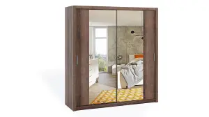 Bono Sliding Door Wardrobe With Mirrors in Oak Monastery - A Modern Touch of Sophistication - W2000mm x H2150mm x D620mm