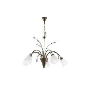 Luminosa Antea 5 Light Multi Arm Pendant Ceiling Light, Meteorite