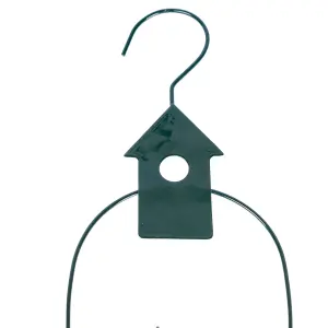 Homescapes Metal Hanging Bird Feeder with Bird Decoration, Bird House