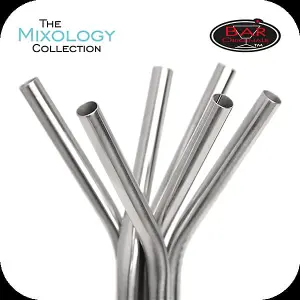 Stainless Steel Drinking Straws Re-usable 6 Pack