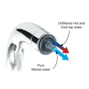 Clearwater Stella Tri Spa Kitchen Filter Tap Filtered Water & Cold & Hot Chrome PVD - ST2CP