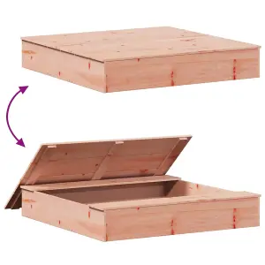 Berkfield Sandpit with Cover 111x111x19.5 cm Solid Wood Douglas