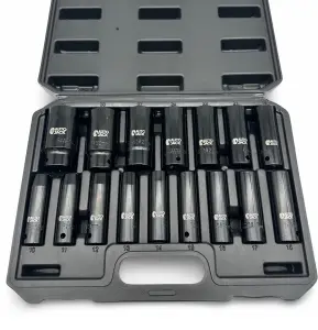 Autojack Impact Socket Set 1/2" Sq Drive Deep Metric 16 Piece