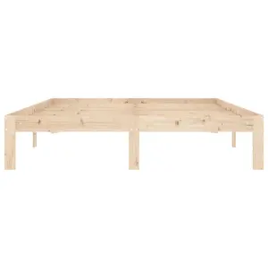 Berkfield Bed Frame Solid Wood Pine 140x200 cm