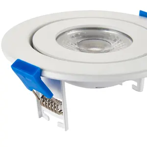 Luminosa Shield360 4CCT Tri Wattage 8W Recessed Downlight Matt White Paint IP44