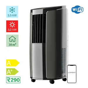 LEXENT 6-in-1 Heat Pump Portable Air Conditioner 12000 BTU - Low Energy - Quiet 65dB -Room 400 sq ft - Energy Efficient A+