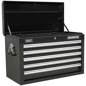 Lockable Black 5 Drawer Tool Chest - 660mm x 315mm x 425mm Storage Solution