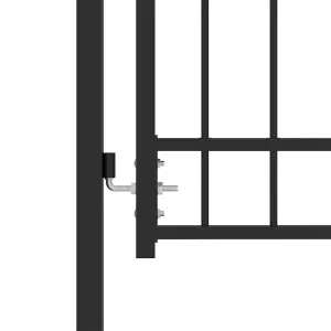 Berkfield Fence Gate with Spikes Steel 100x200 cm Black