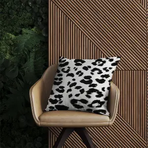 Black Leopard Print Outdoor Cushion 45cm x 45cm