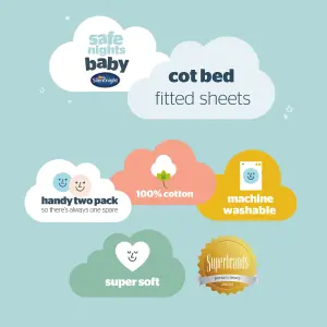 Silentnight Safe Nights Cot Bed Fitted Sheets