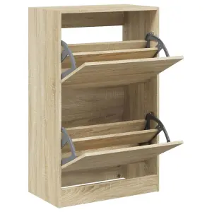 Berkfield Shoe Cabinet Sonoma Oak 60x34x96.5 cm Engineered Wood