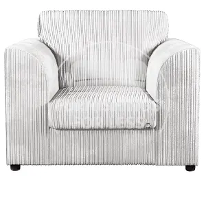 Luxor Jumbo Cord 2 + 1 + 1 Fabric 3 Piece Sofa Suite - Scatter Back Silver