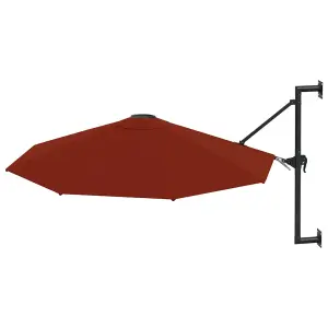 Berkfield Wall-Mounted Parasol with Metal Pole 300 cm Terracotta