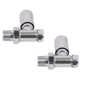 Right Radiators Radiator Valve 15mm Manual Straight Valves One Pair Chrome